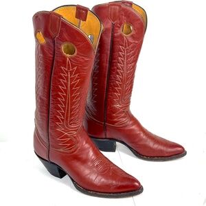 Tony Lama Russet Brown Buckaroo Cowboy Boots - Mens 10.5D Black Label 14" Tall